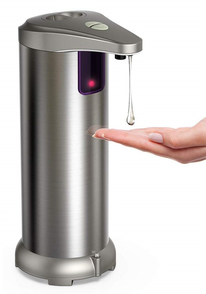 Stainless Steel Liquid Soap Dispenser for Home & Kitchen with 4 Duracell Batteries
